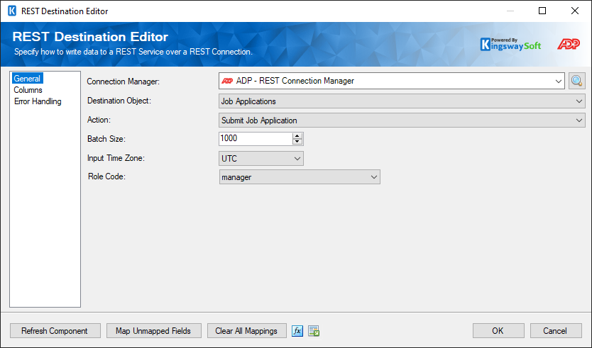 SSIS REST ADP Destination